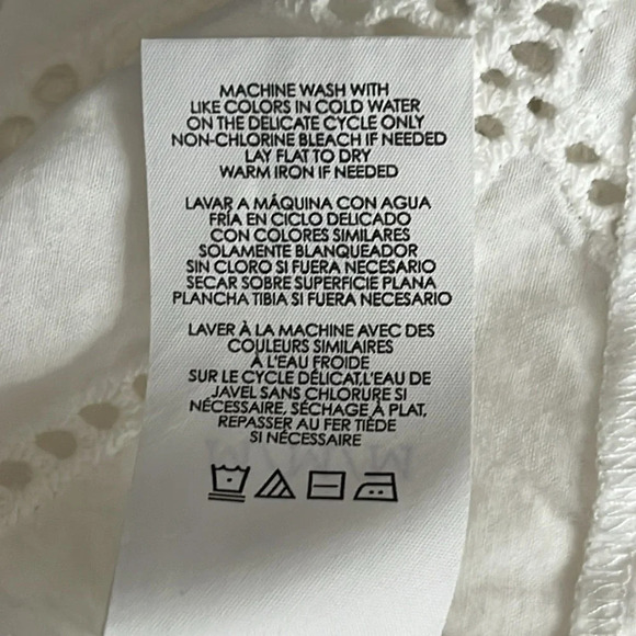 Cabi Gemma Eyelet Lace Sleeveless 100% Cotton Blouse in White - Size Medium - Picture 7 of 7